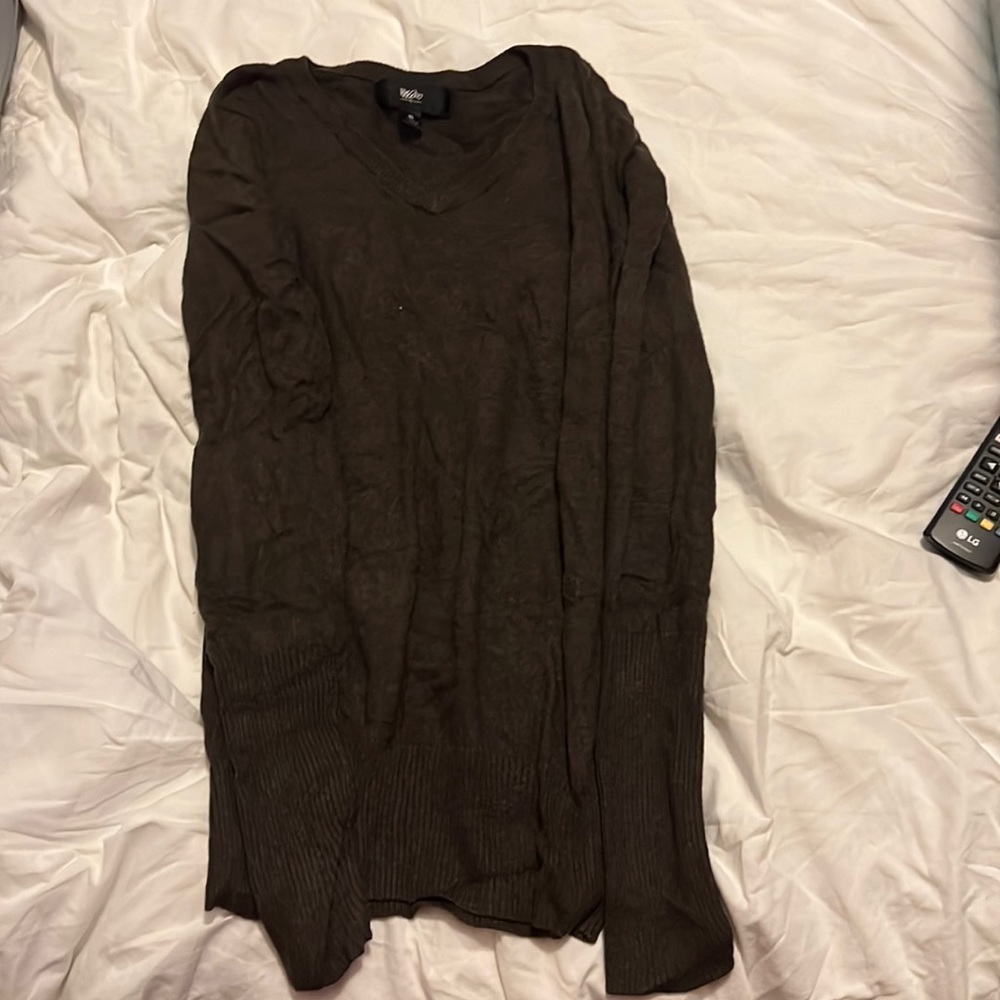 Soft brown v-neck sweater